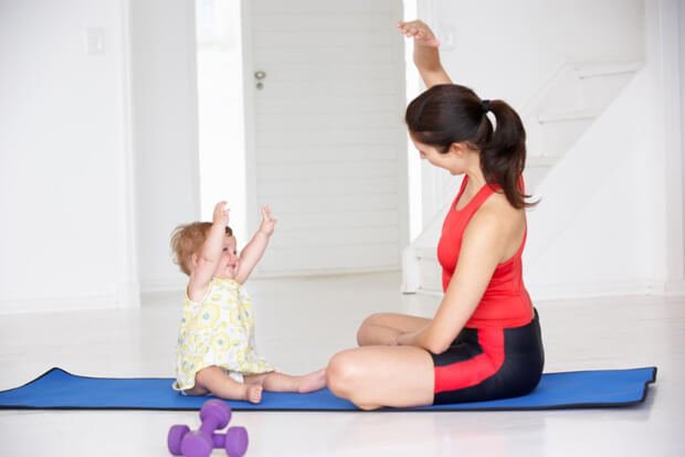 como fazer exercícios com os filhos
